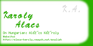 karoly alacs business card